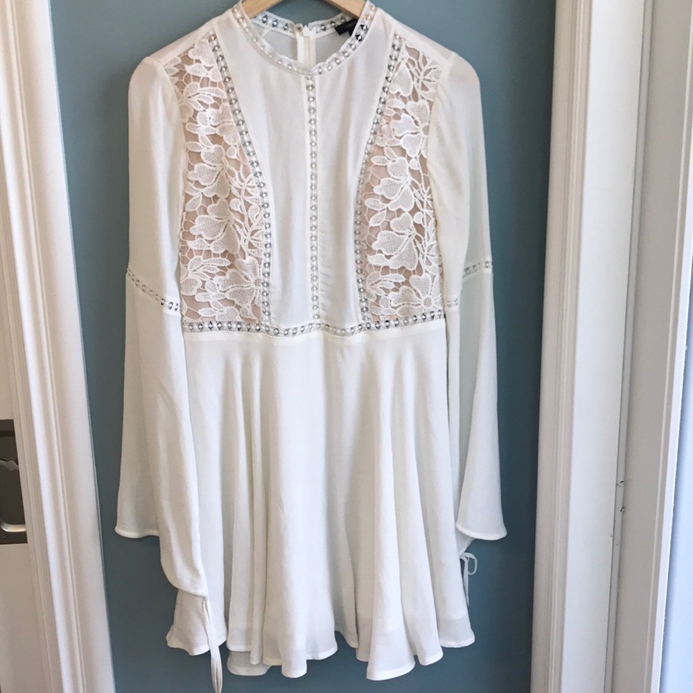 White dress with lace accents from Forever 21